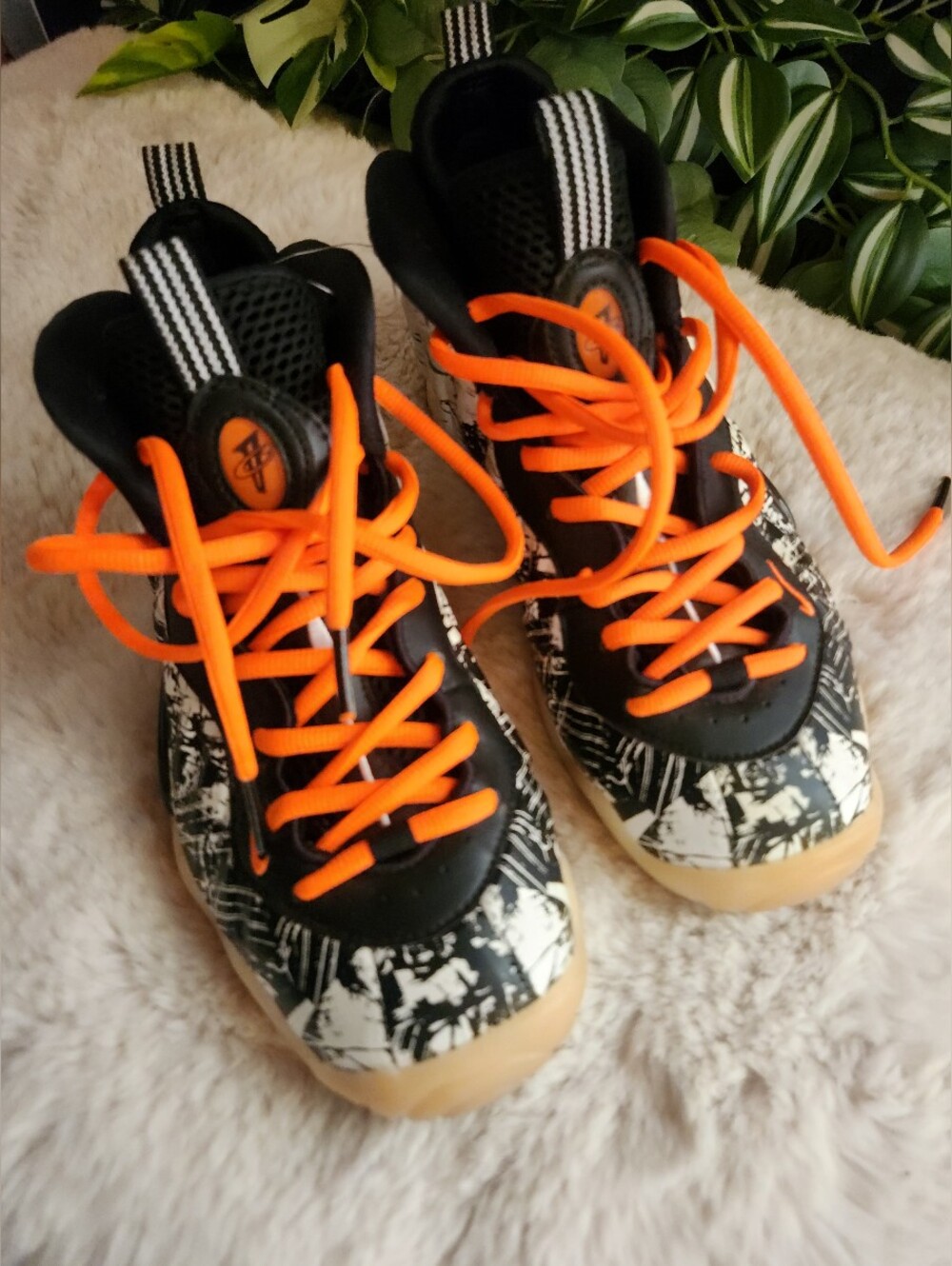 Kids Black & Orange High-Top Sneakers